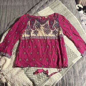 Women’s Lucky Brand Magenta Paisley Blouse